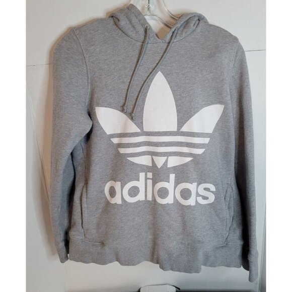 adidas Sweaters - Adidas Women's Small Gray Hoodie Pullover Pockets Cotton Poly Blend